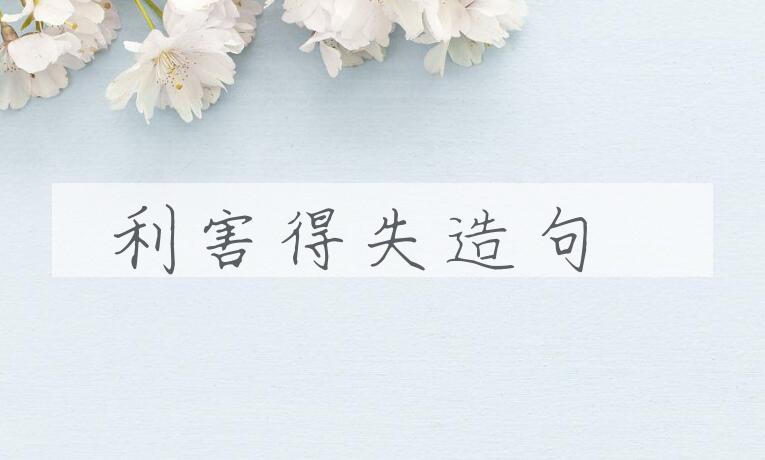 用利害得失造句