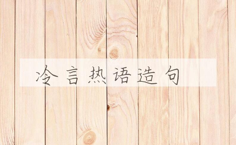 用冷言热语造句