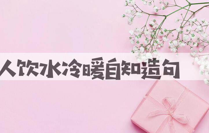 用如人饮水，冷暖自知造句