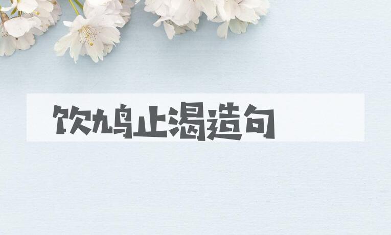 用饮鸠止渴造句