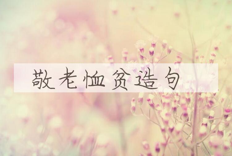 用敬老恤贫造句