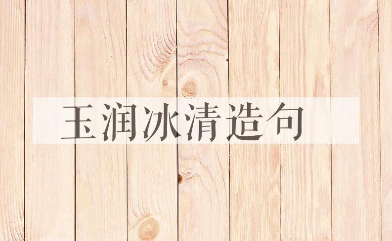 用玉润冰清造句