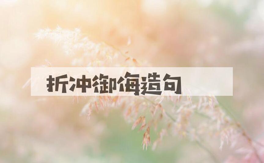 用折冲御侮造句