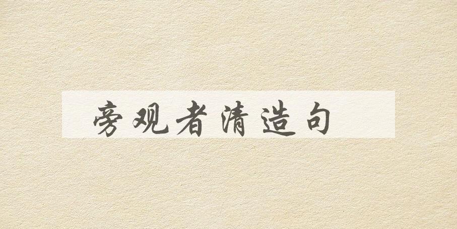 用旁观者清造句