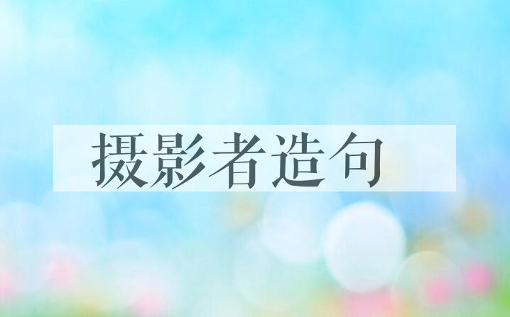 用摄影者造句