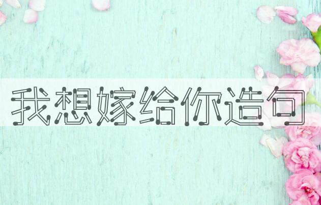 用我想嫁给你造句