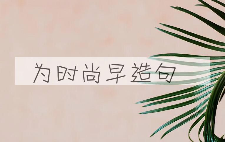 用为时尚早造句