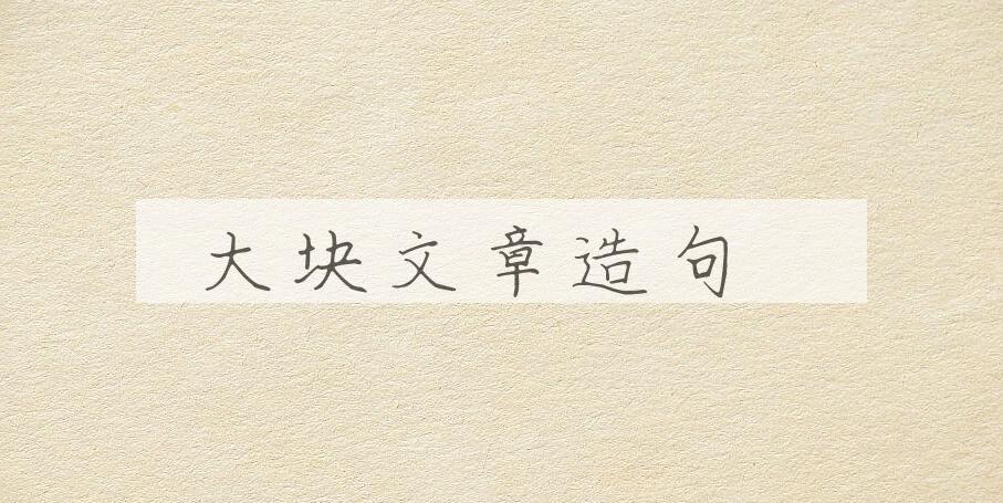 用大块文章造句