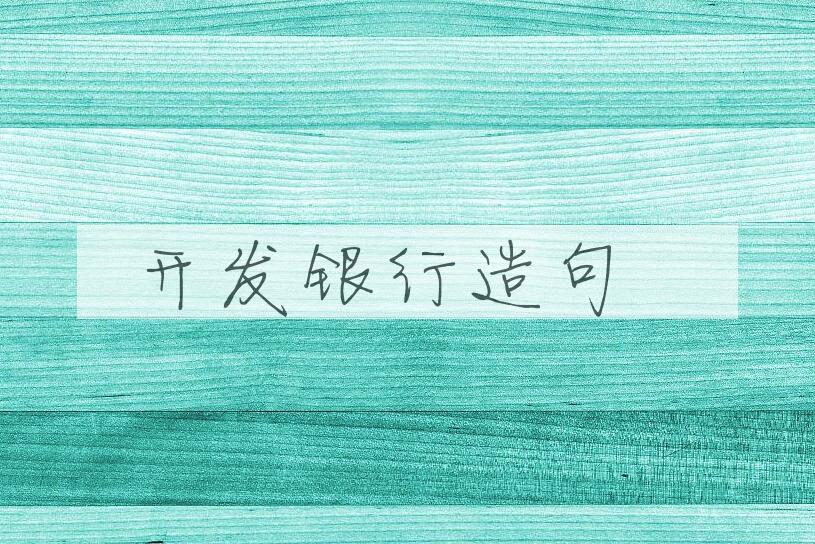 用开发银行造句