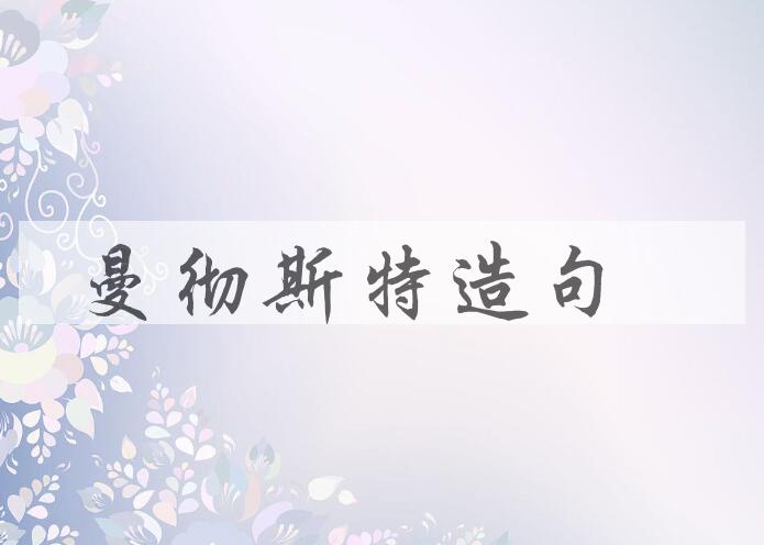 用曼彻斯特造句