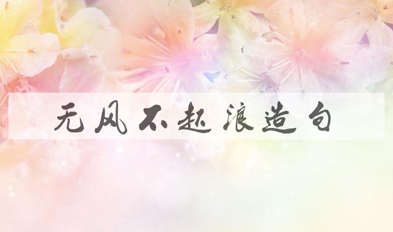 用无风不起浪造句