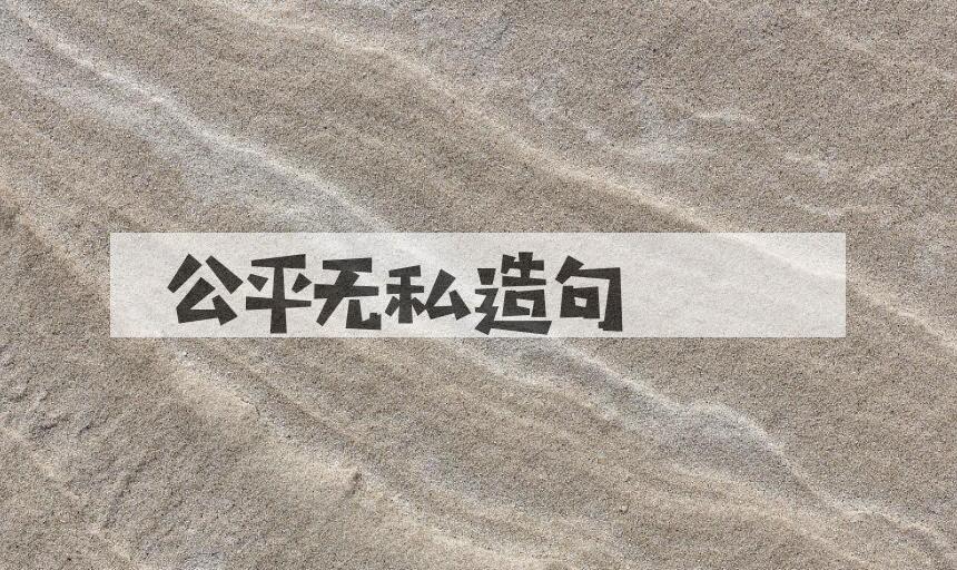 用公平无私造句