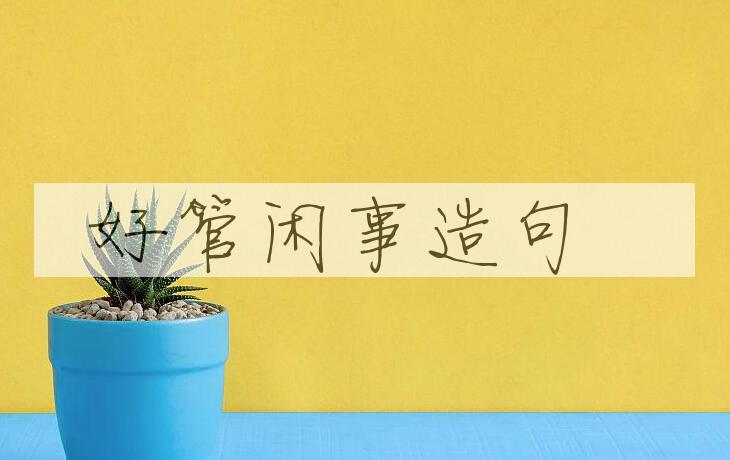 用好管闲事造句