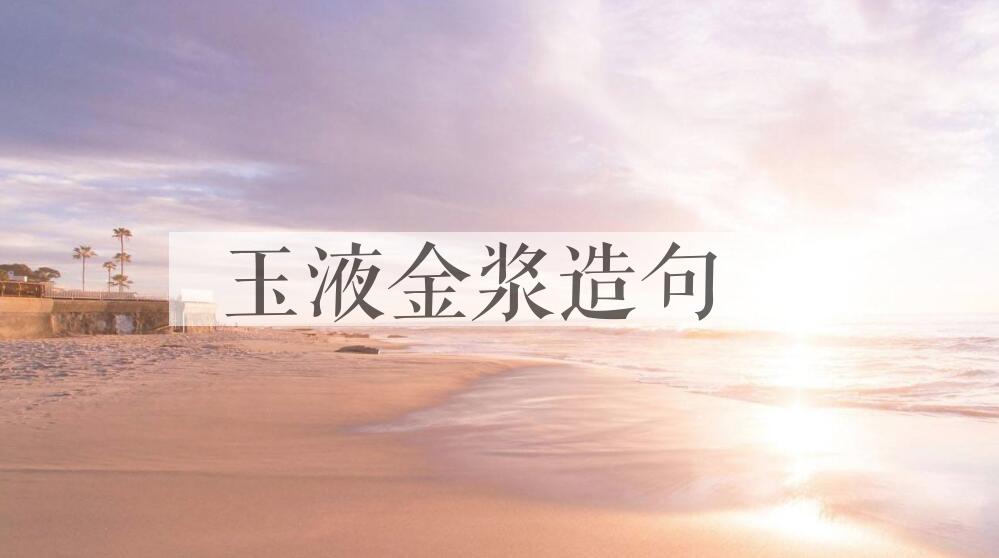 用玉液金浆造句