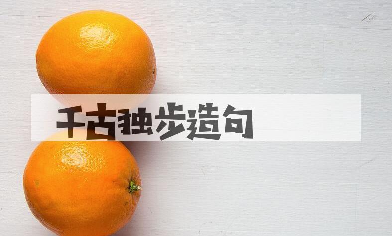 用千古独步造句