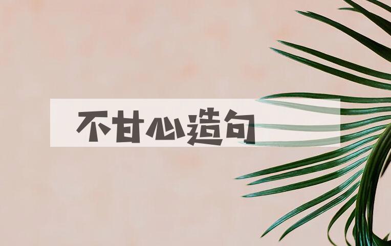 用不甘心造句