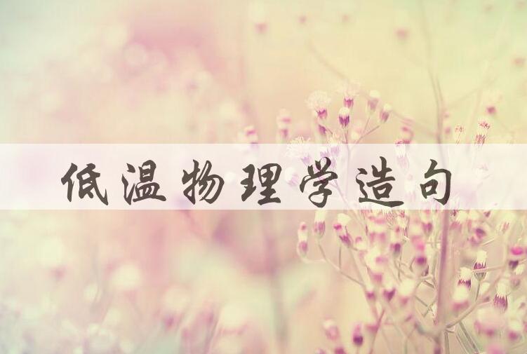 用低温物理学造句