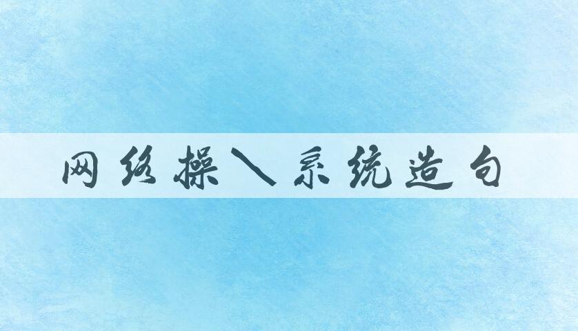 用网络操作系统造句