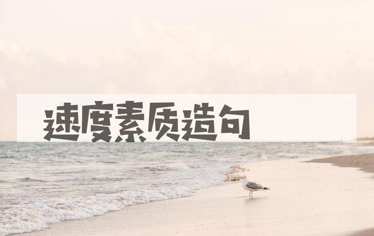用速度素质造句