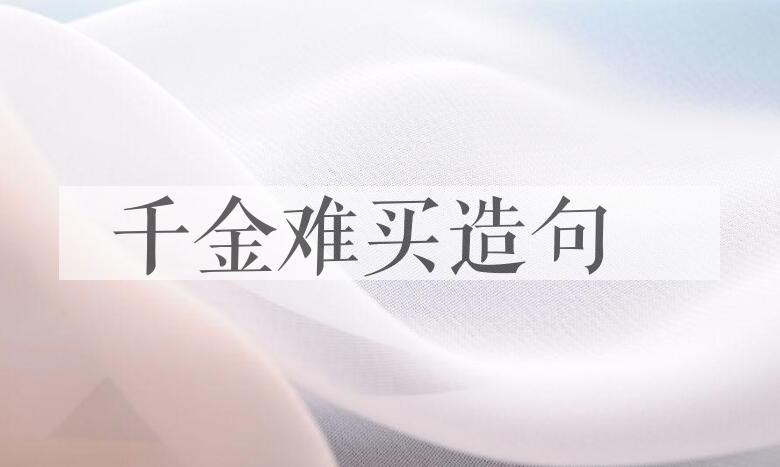 用千金难买造句