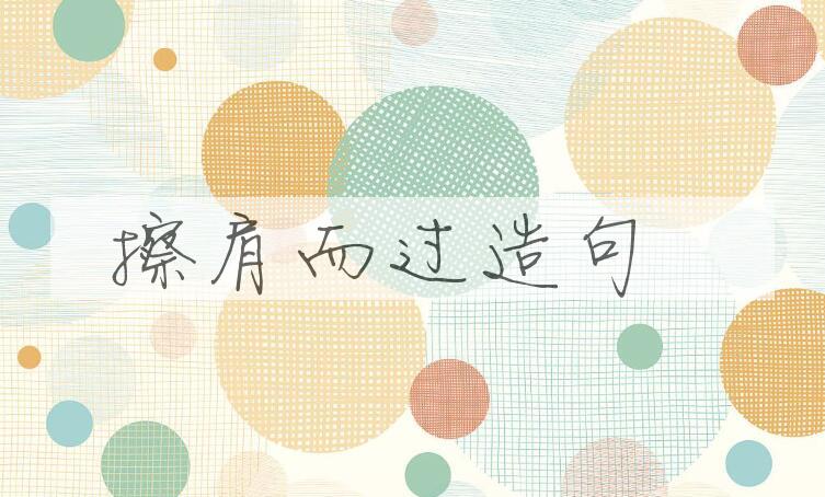 用擦肩而过造句