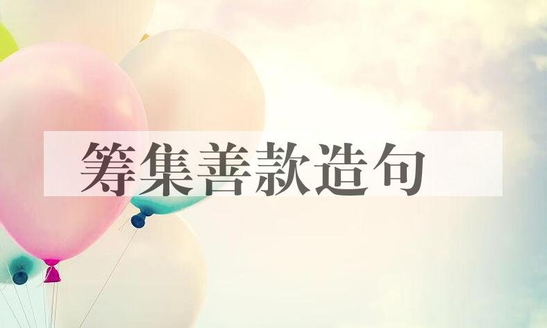 用筹集善款造句