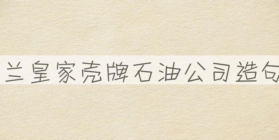 用荷兰皇家壳牌石油公司造句