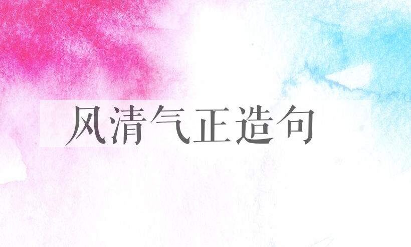 用风清气正造句