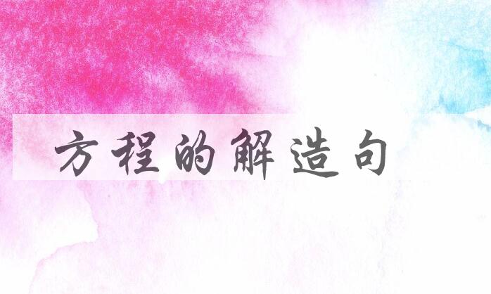 用方程的解造句