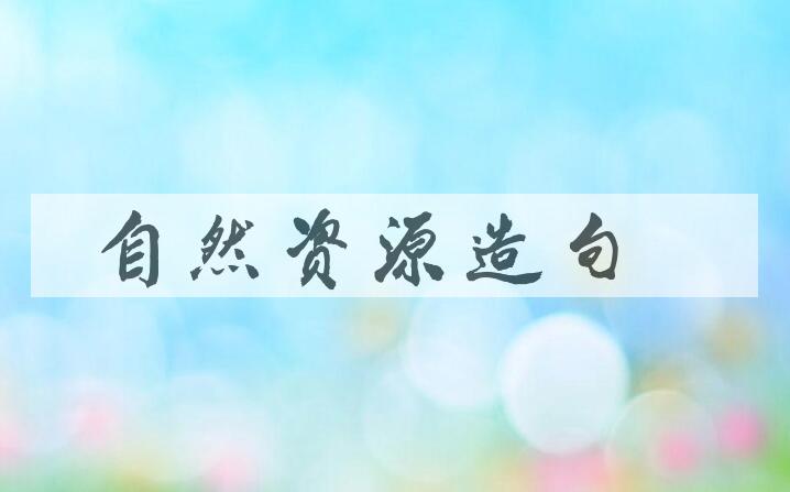 用自然资源造句