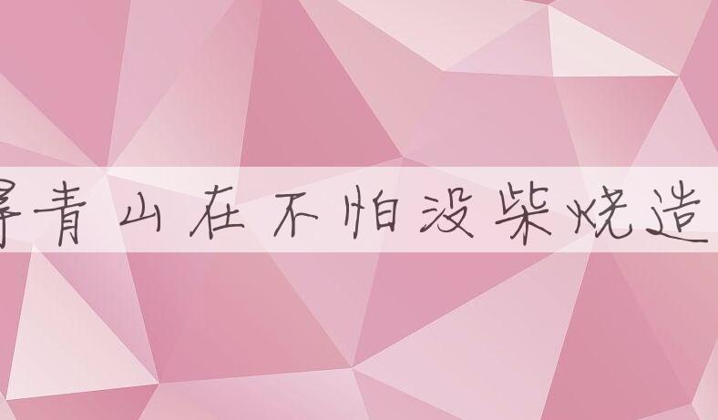 用留得青山在，不怕没柴烧造句