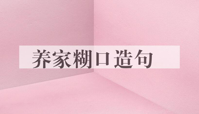 用养家糊口造句