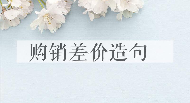 用购销差价造句