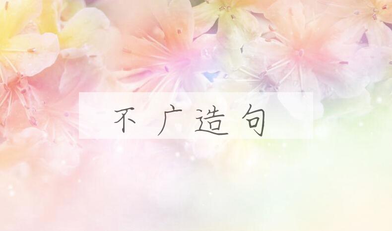 用不广造句