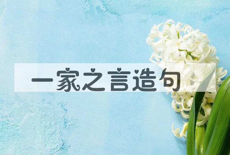 用一家之言造句