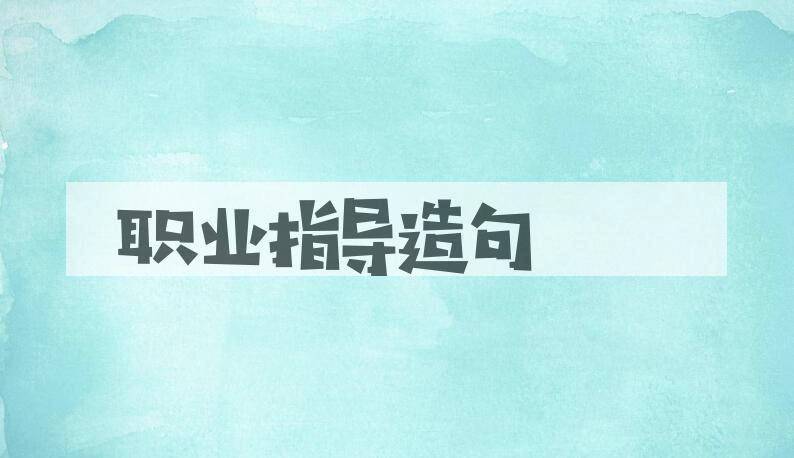 用职业指导造句